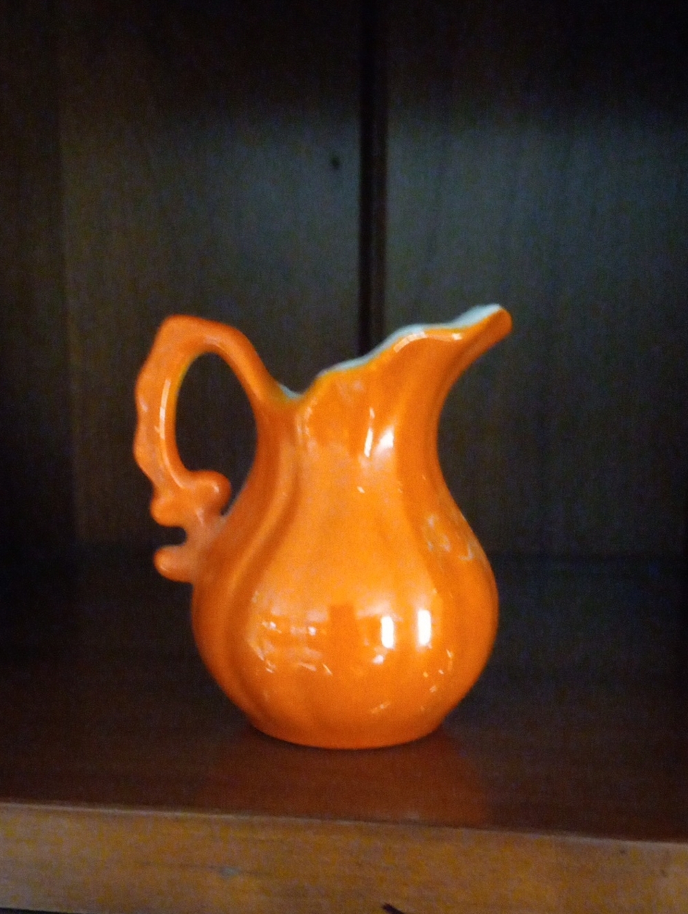 Napcoware Orange Mini Pitcher Creamer Ceramic Japan MCM Retro 1950s